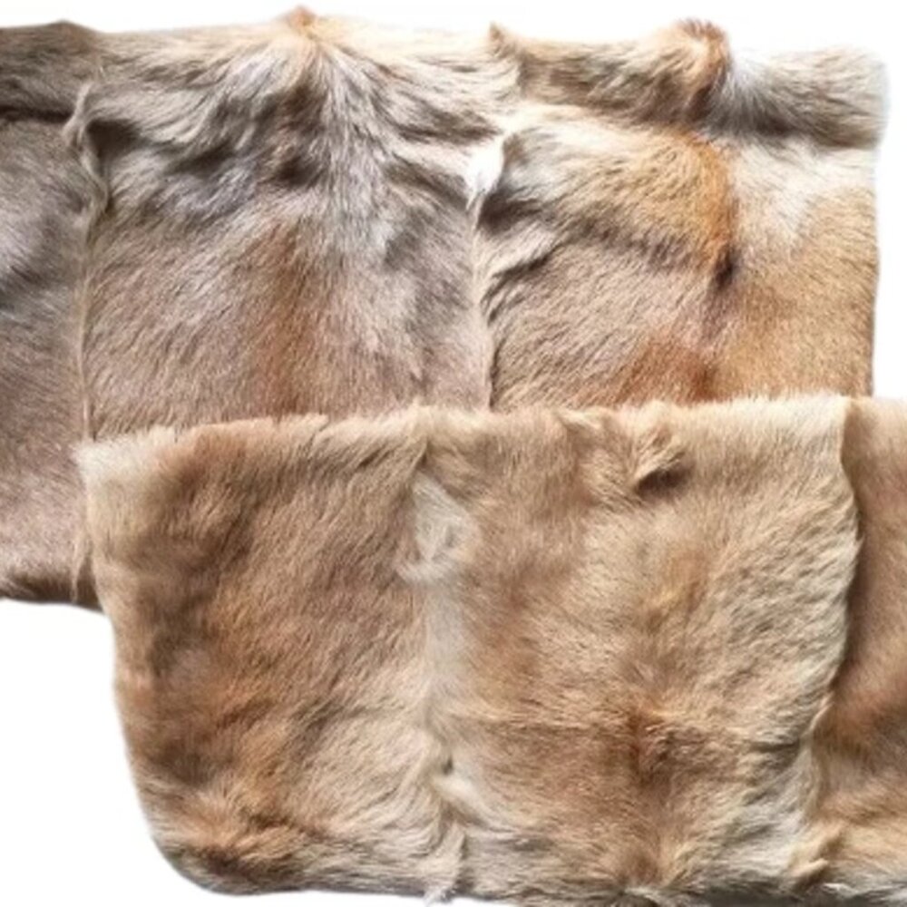 2 NEW Natural Blonde Mongolian GOAT FUR Suede Luxury Lumbar Throw Pillow Covers